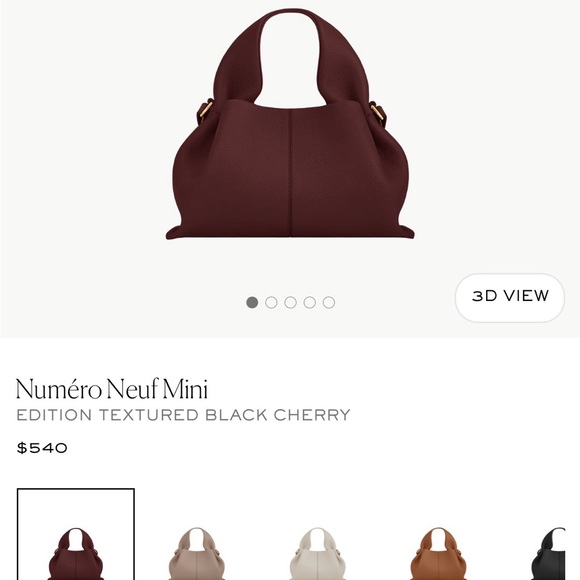 Polene Handbags - Polene Numéro Neuf Mini Textured Black Cherry Bag